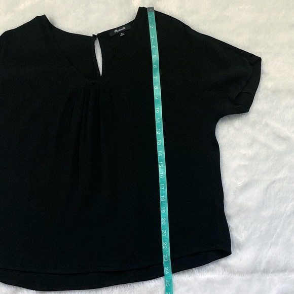 Like New Black Madewell Rhyme Top Short Sleeve Oversized Blouse Top - Picture 5 of 8